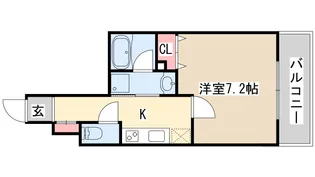 ファーストレジデンス三宮EAST【7階】の間取り