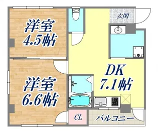 メビウス駒ヶ林レジデンンス【2階】の間取り