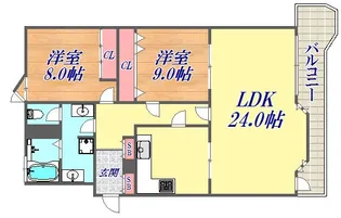 メゾン北野【6階】の間取り