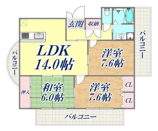 行幸マンション【301号室】の間取り