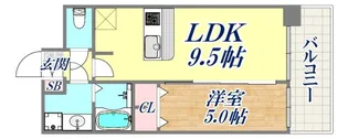 プレサンス三宮東フィール【6階】の間取り
