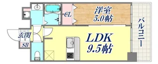 プレサンス三宮東フィール【6階】の間取り