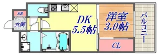 1DKの間取り画像