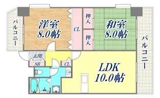 セントラルハイツ神戸橘通A棟【10階】の間取り