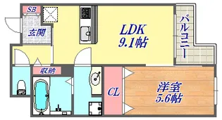 テラコート北野坂【1階】の間取り