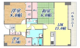 アーデンコート住吉川【4階】の間取り