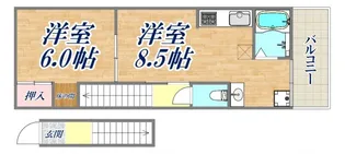 嶋田ハイツ【2階】の間取り