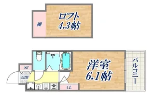 エステムコート三宮駅前ラ・ドゥー【3階】の間取り
