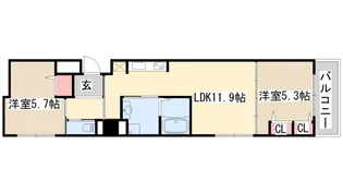 プリオーレ三宮【8階】の間取り