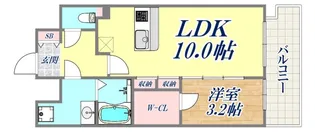 GENOVIA神戸湊川公園【1504号室】の間取り