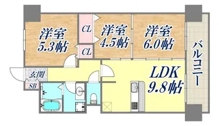 サンプラザ本山南【3階】の間取り