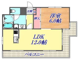 1LDKの間取り画像