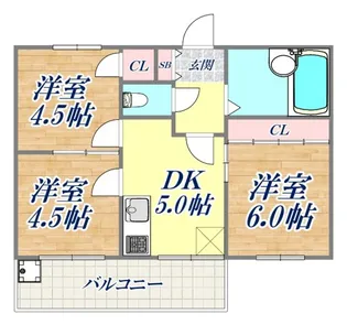 ドルフ西岡本【5階】の間取り