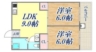 2LDKの間取り画像