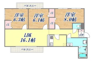 サンビルダー岡本【2階】の間取り