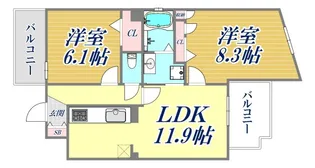 シー・クリサンス神戸【7階】の間取り