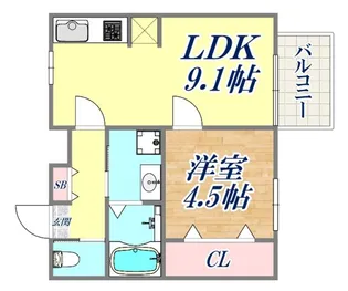 ヒルサイド山手【3階】の間取り