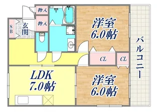 サンフィールド六甲【3階】の間取り