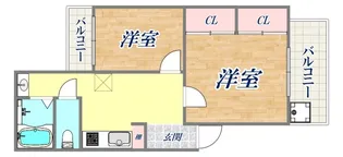 中島マンション魚崎南町【202号室】の間取り