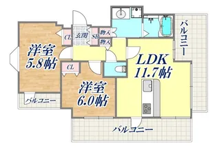ワコーレ神戸北野セリュックス【3階】の間取り