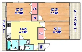 サンモール王子公園【401号室】の間取り