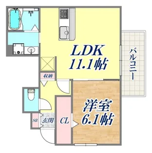 クローバー富士5号館【1階】の間取り