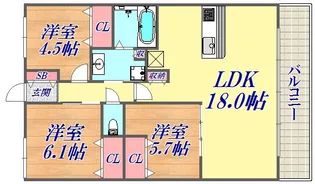 ソルレヴェンテ神戸中山手通【2階】の間取り