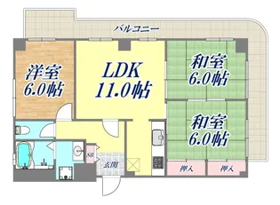 ケンコーハイツ【6階】の間取り