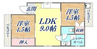 シャトレーゼ三宮【4階】の間取り