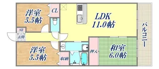 エアリーコート上高丸【4階】の間取り