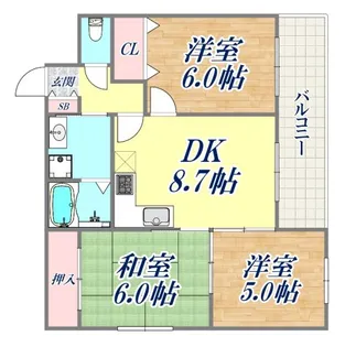 グランディア花隈駅前【6階】の間取り