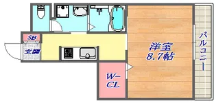 セジュール六甲道【1階】の間取り