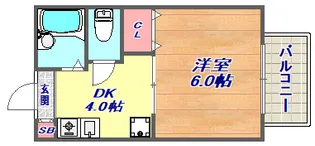 甲南山手フラッツ【2階】の間取り