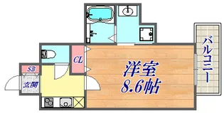 カシータ神戸元町JP【6階】の間取り