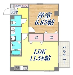 アンリーヴ北野【4階】の間取り
