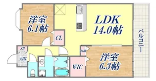 ディアコート新長田【3階】の間取り