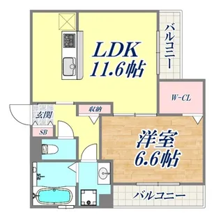 ラ・メゾンアンソレイエ板宿【1階】の間取り