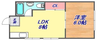 シャトー六甲【4階】の間取り