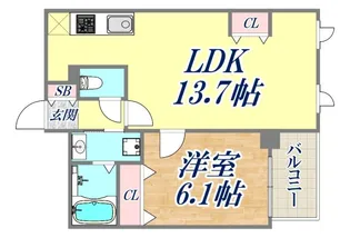 アドレス新神戸【4階】の間取り
