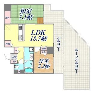 アスタ新長田タワーズコート2番館南棟【3階】の間取り