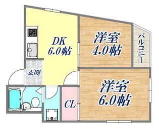 サンハイツ下山手【2階】の間取り