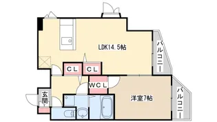 1LDKの間取り画像