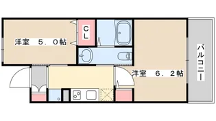 エステムプラザ神戸西5ミラージュ【2階】の間取り