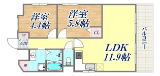 サンヴィラ六甲道パート3【501号室】の間取り