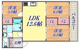 ラムール籠池【1階】の間取り