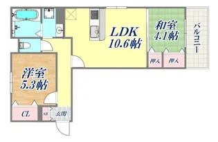 ヴェルデ天城【1階】の間取り