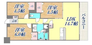 ワコーレシティ兵庫駅前通【7階】の間取り
