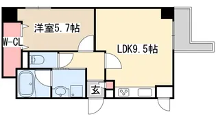 1LDKの間取り画像