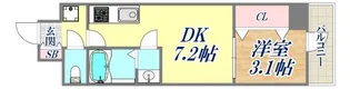 1DKの間取り画像