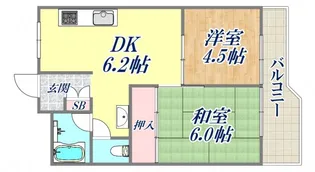 バッハレジデンス芦屋ウエスト【4階】の間取り